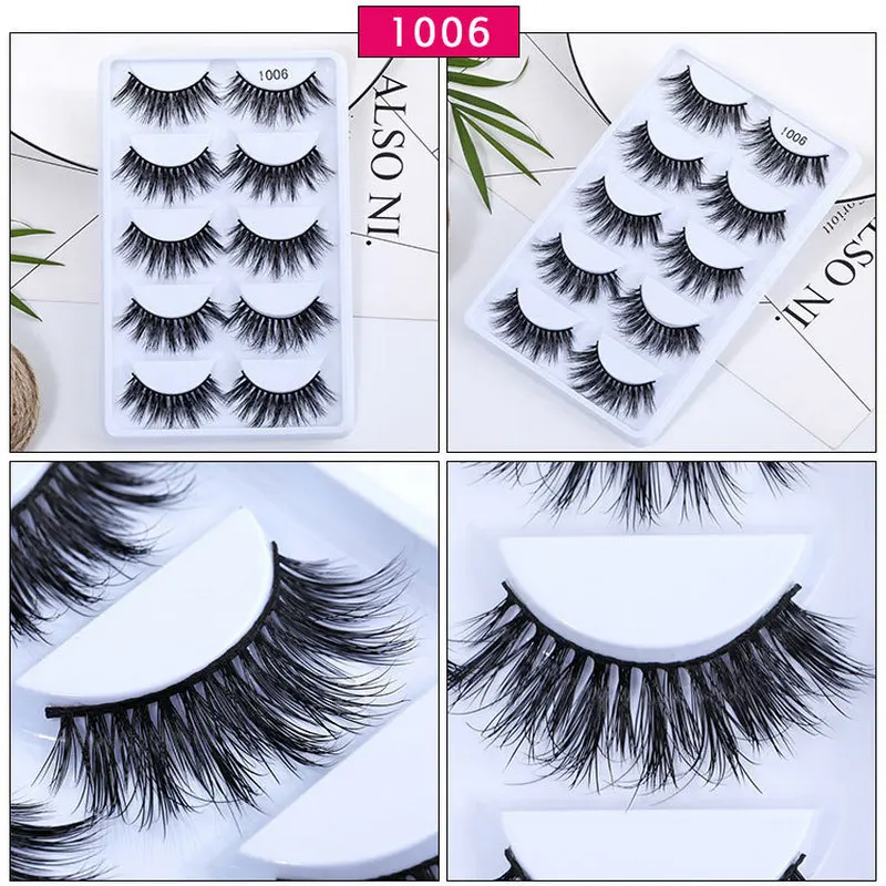 5 пар ресниц натуральные длинные 3d норковые ресницы ручной работы накладные