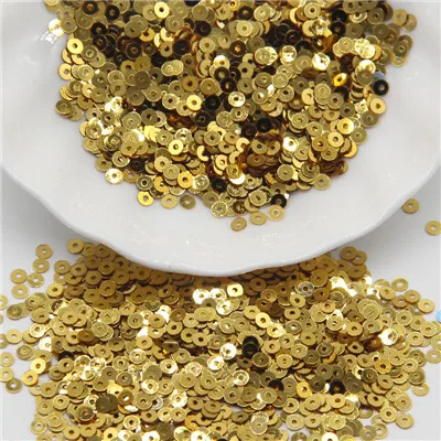 gold 3 мм 4 мм 5 мм 6 мм блестки плоские круглые свободные блестки ремесла блестка швейная одежда украшения DIY аксессуары Lentejuelas Para Coser - Цвет: gold
