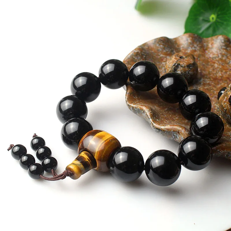 Браслет Будда из черного натурального кристалла подарок на день рождения для