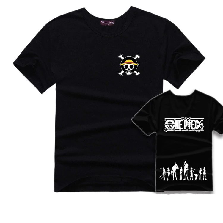 Одна деталь хлопковая Футболка Луффи Аниме футболка с короткими рукавами для