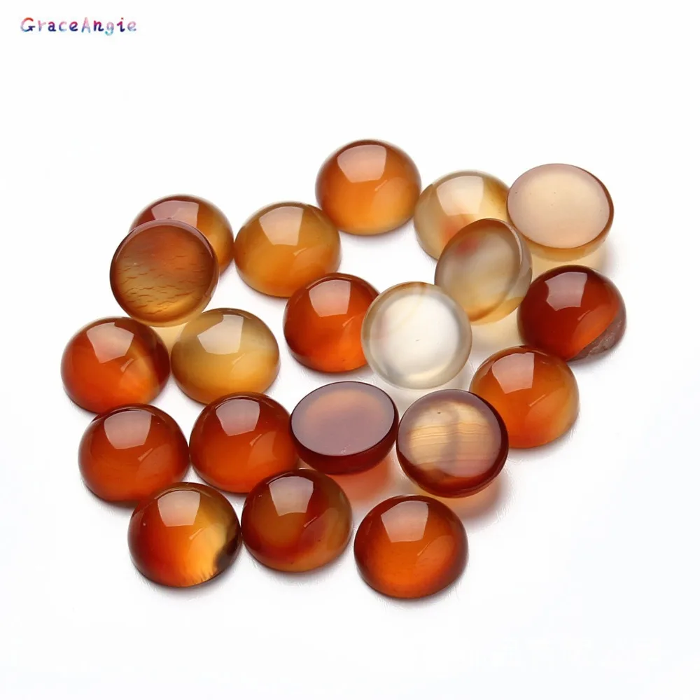 

GraceAngie 10pcs/bag Red Stone Decoration Crafts Bead Charms Cabochon Flat back For Rings findings DIY Jewelry Accessory 4-16mm