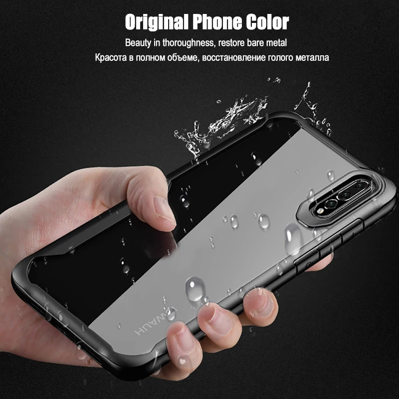 LuckGuard Shockproof Phone Case For Huawei P20 Lite Silicone Edge Transparent Thin Cover Pro Accessories Bag |