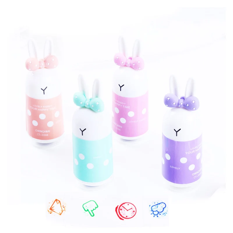 Милый мультфильм Kawaii креативный кролик коррекция лента с печатью штамп для детские школьные принадлежности корейский канцелярские принадлежности студенческий подарок