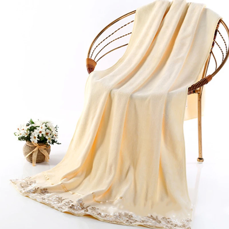 2019 Towel Functional Soft Cotton Absorbent Bath Classic Lace Embroidery Design Washcloth | Дом и сад