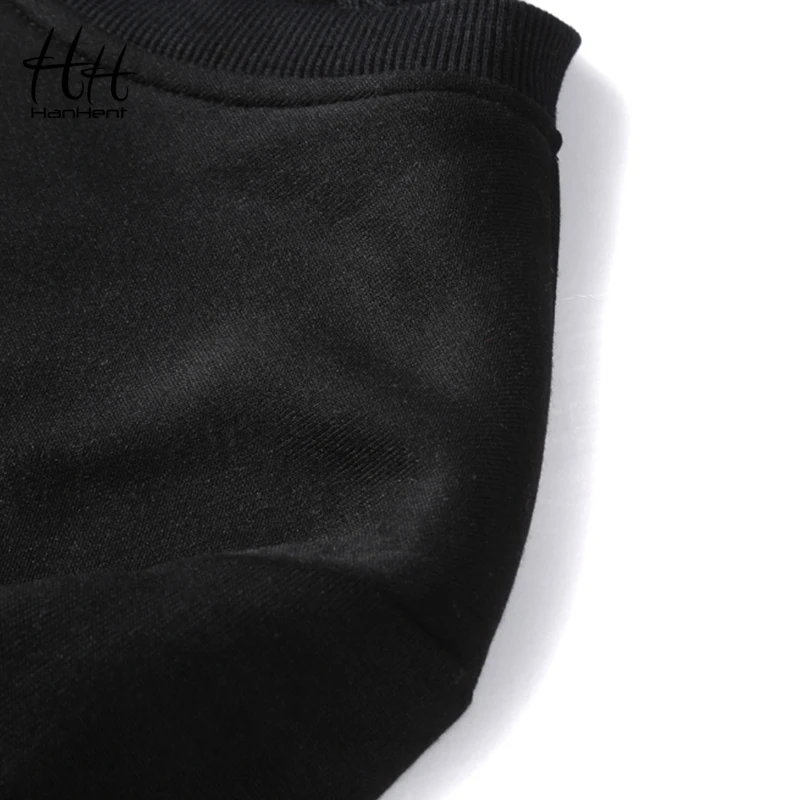 HanHent Fashion Round Neck Men's Sweatshirts With Pockets Casual Loose Pullover Long Sleeve Warm Fleece O-neck Hoodies Male | Мужская