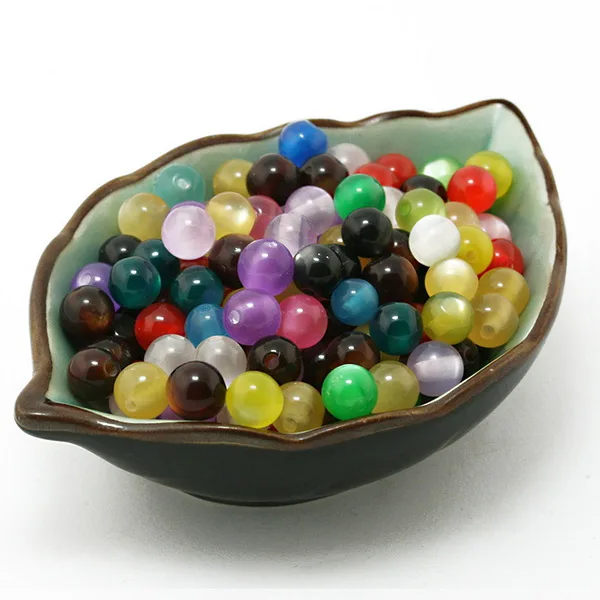 8mm 50pcs Новое поступление в переменного тока, 50-100 шт. 6/8/10/12 мм случайная смесь цветов Солнцезащитные очки "кошачий глаз" кость круглые промежуточные бусины-разделители из смолы для DIY ручной работы и прикладное искусство Искусство - Цвет: 8mm 50pcs