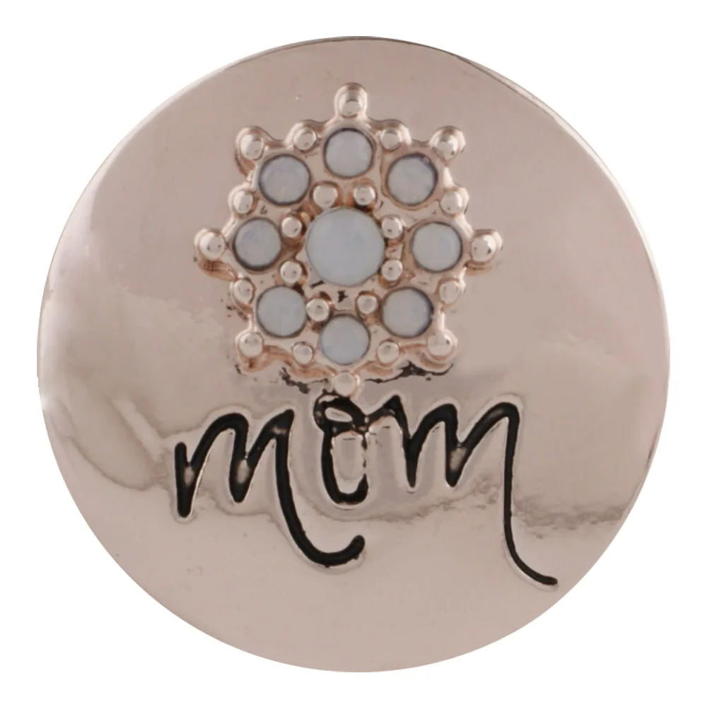 Модные бабушка мама кнопки бисера с камнями розового золота 18 мм ювелирные изделия для браслетов и ожерелий для женщин Подарки на День матери.