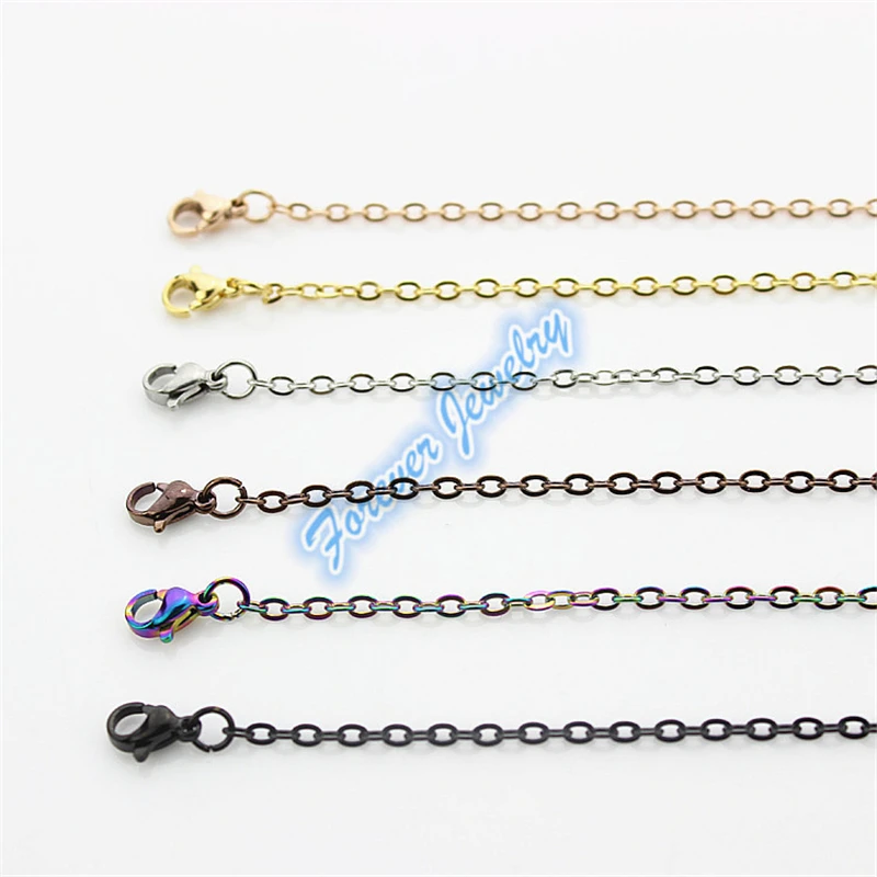 Лидер продаж 12 шт. разноцветное колье из нержавеющей стали 50 см цепочки ожерелье