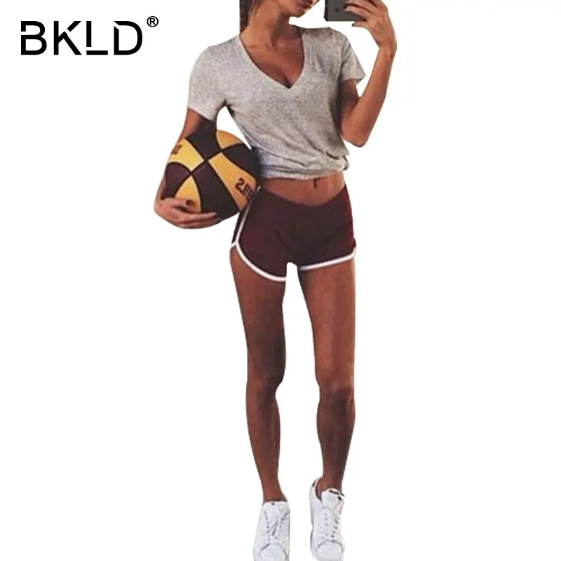 Шорты BKLD женские для фитнеса уличные модные короткие спортивные шорты с
