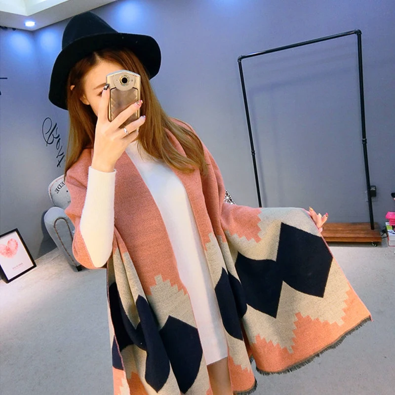 В моде Длинные Женщин Шарфы Зима Украл Пашмины Шерсти Шарф Кашемира Дизайнер