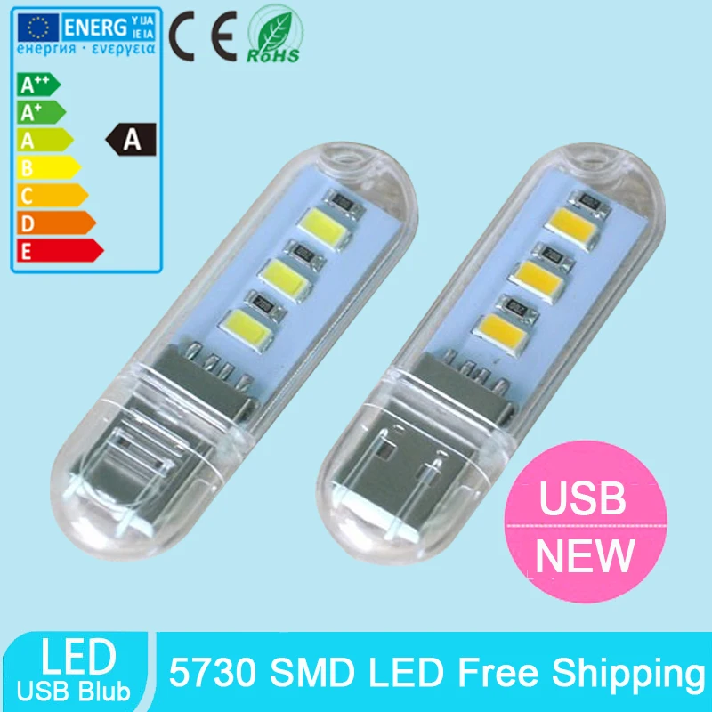 Мини USB Светодиодная лампа для книг 3 светодиода 5730 SMD кемпинга ночник лампада ПК