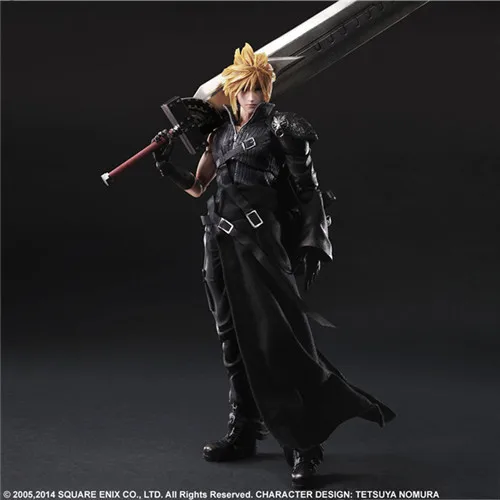 28 см Play Arts Kai Cloud Strife Final Fantasy VII Аниме Фигурки ПВХ Модель Коллекция оригинальная