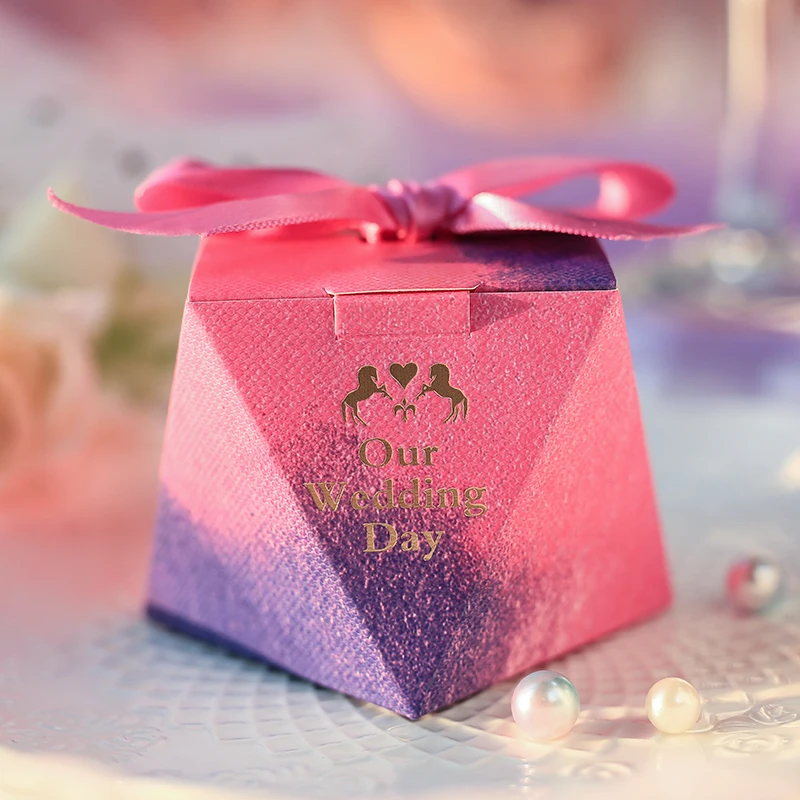 50 шт. градиентная фиолетовая коробка для подарков подарочная упаковка наша