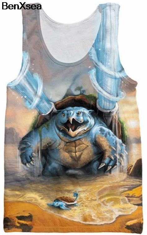 Новый топ на бретелях с 3D принтом Покемон из фильма японские мужские и женские