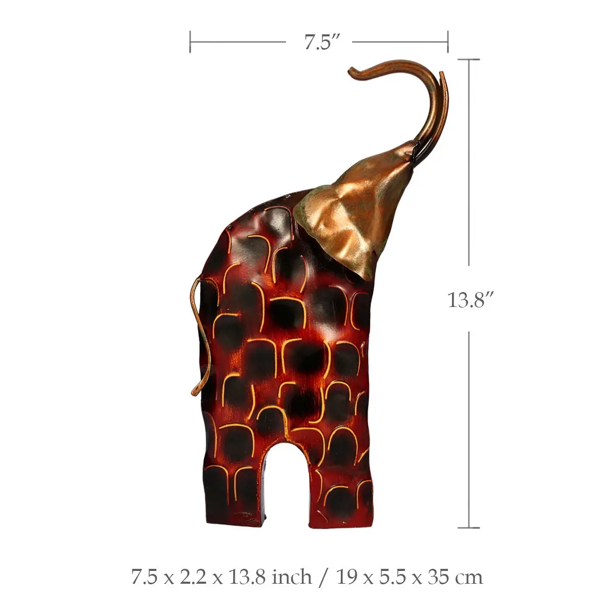 Статуэтка слона Tooarts металлическая фигурка поднимающая головку железный слон