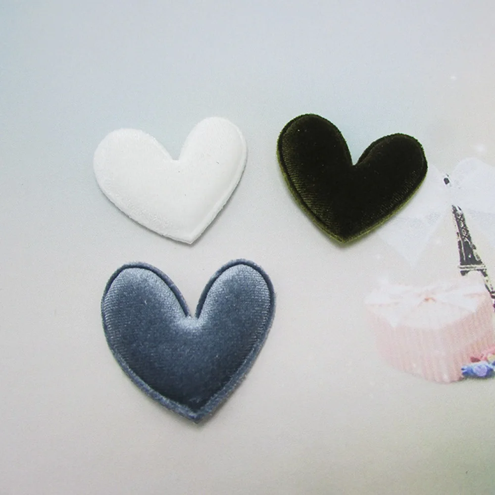 50 шт./лот DIY фланелет Сердце Мягкие резные декоративные элементы для мебели с золотыми звездами для головные уборы сумка вышивка аппликация аксессуары украшения