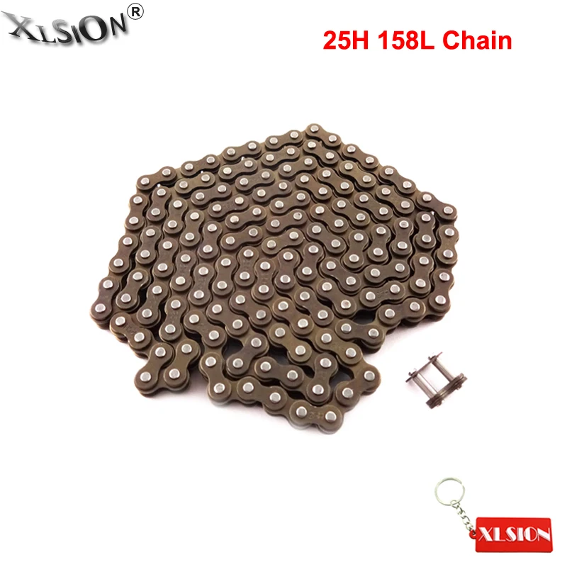 XLSION Aftermarket 25H 158L цепь с запасным Основным Звеном для 2 тактного 47cc 49cc ATV Dirt Мини