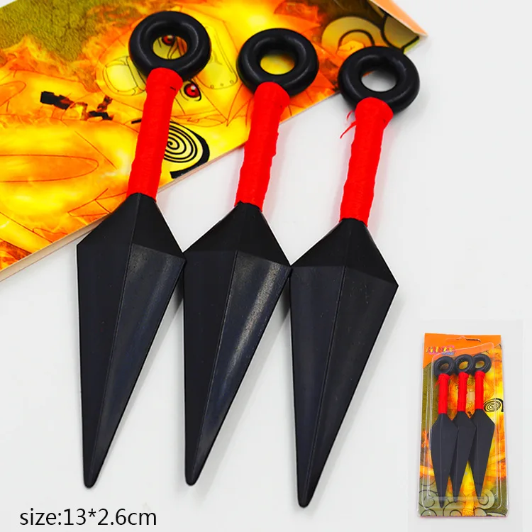 

anime 2019 3PCS Anime Naruto Weapon Props Ninja Uzumaki Kunai Shuriken Throwing Cosplay Toy Accessories Props