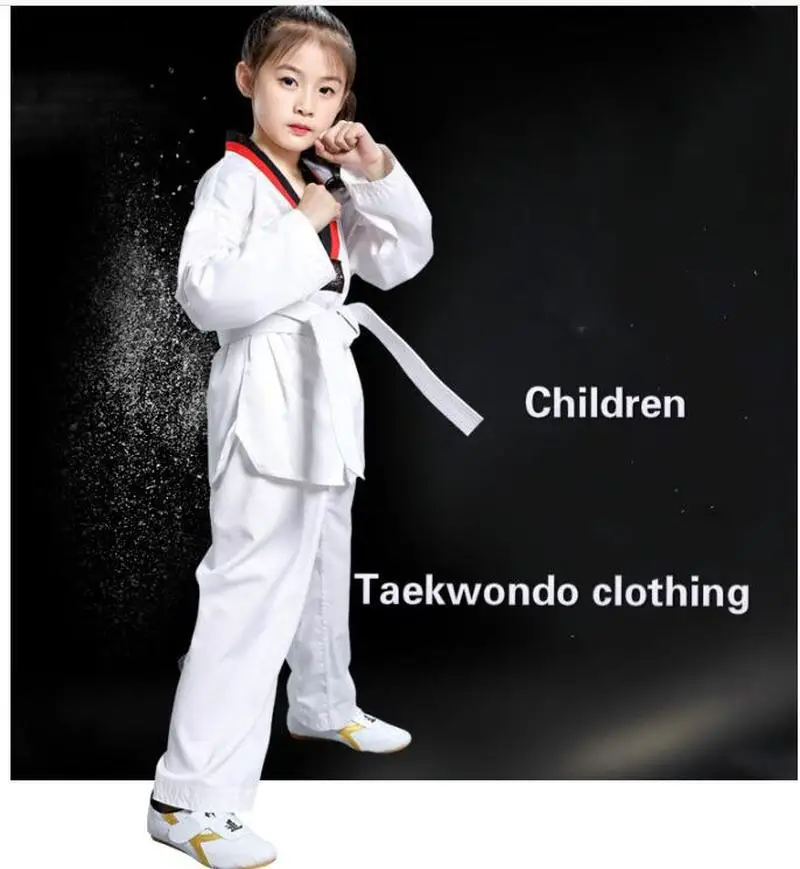 2019 Children Kimono Judo Kickboxing Practice Costume White Kid Boys Girls Taekwondo Suit Karate Tae Kwon Do Clothes Cotton | Детская