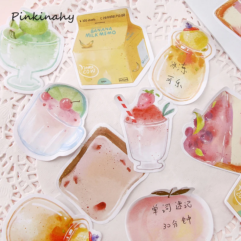 Милые вкусные напитки Сладкая метка для торта Липкие заметки почтовые блокноты