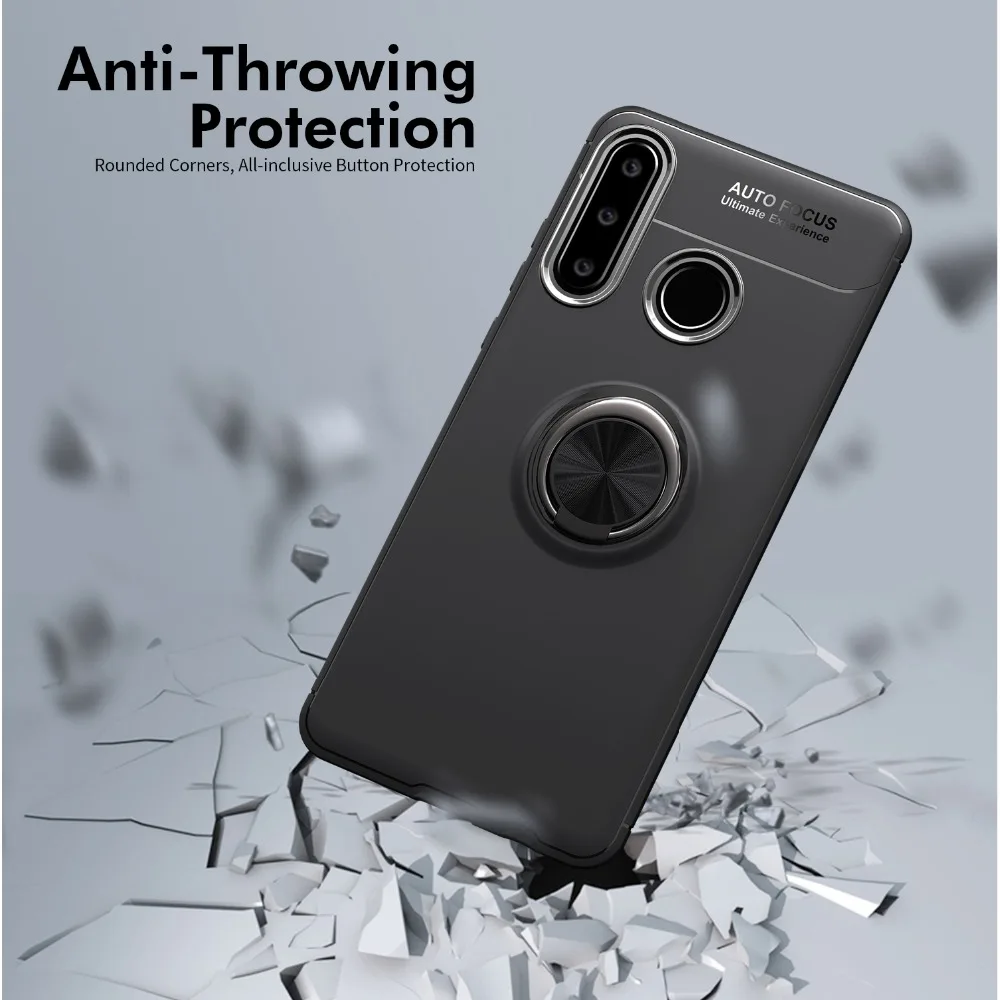 Вращающийся металлический чехол с кольцом держателем для Huawei P30 Lite роскошный