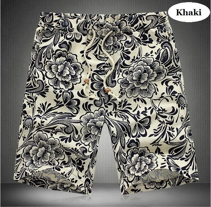 Summer Mens Casual Linen Beach 10 Colors Flower Printed Fashion Shorts | Мужская одежда