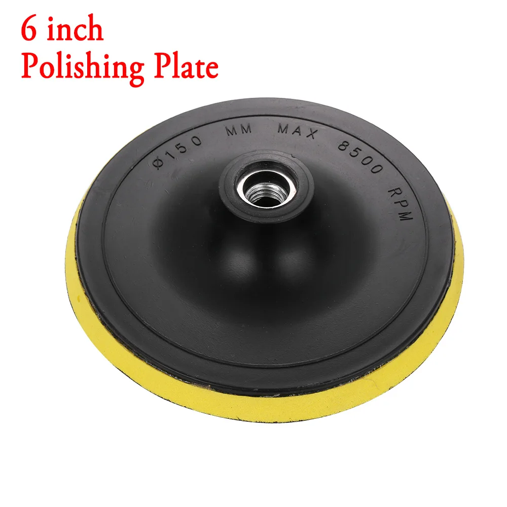 6 inch Polish Plate 4/5/6 дюймов шерстяной полировка воском Накладка аксессуары шерстяная полировальная подушечка полировальная плита M14 разъем дрель, полировальная машинка для автомобилей с эксцентриковым - Цвет: 6 inch Polish Plate