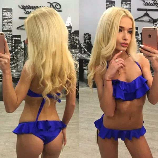 Женский купальник бикини с оборками и низкой талией 2019|biquini brazilian|biquini sexybiquini woman |