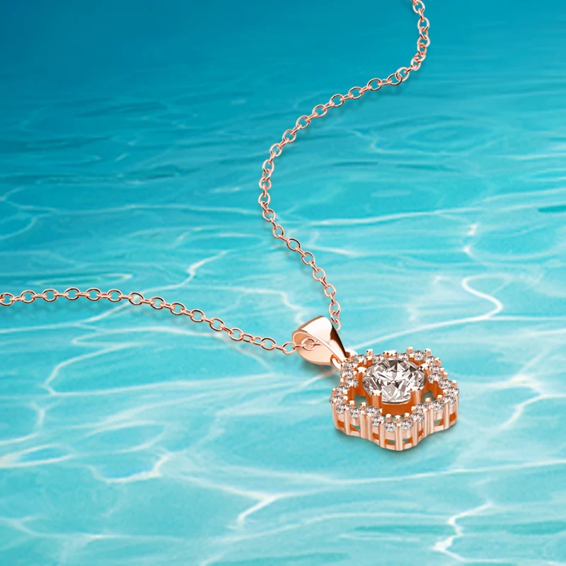 

Sweet Flower Zircon Necklaces & Pendant For Women Gift 925 Sterling silver/Gold Color Wholesale Hot Trendy Charm Jewelry