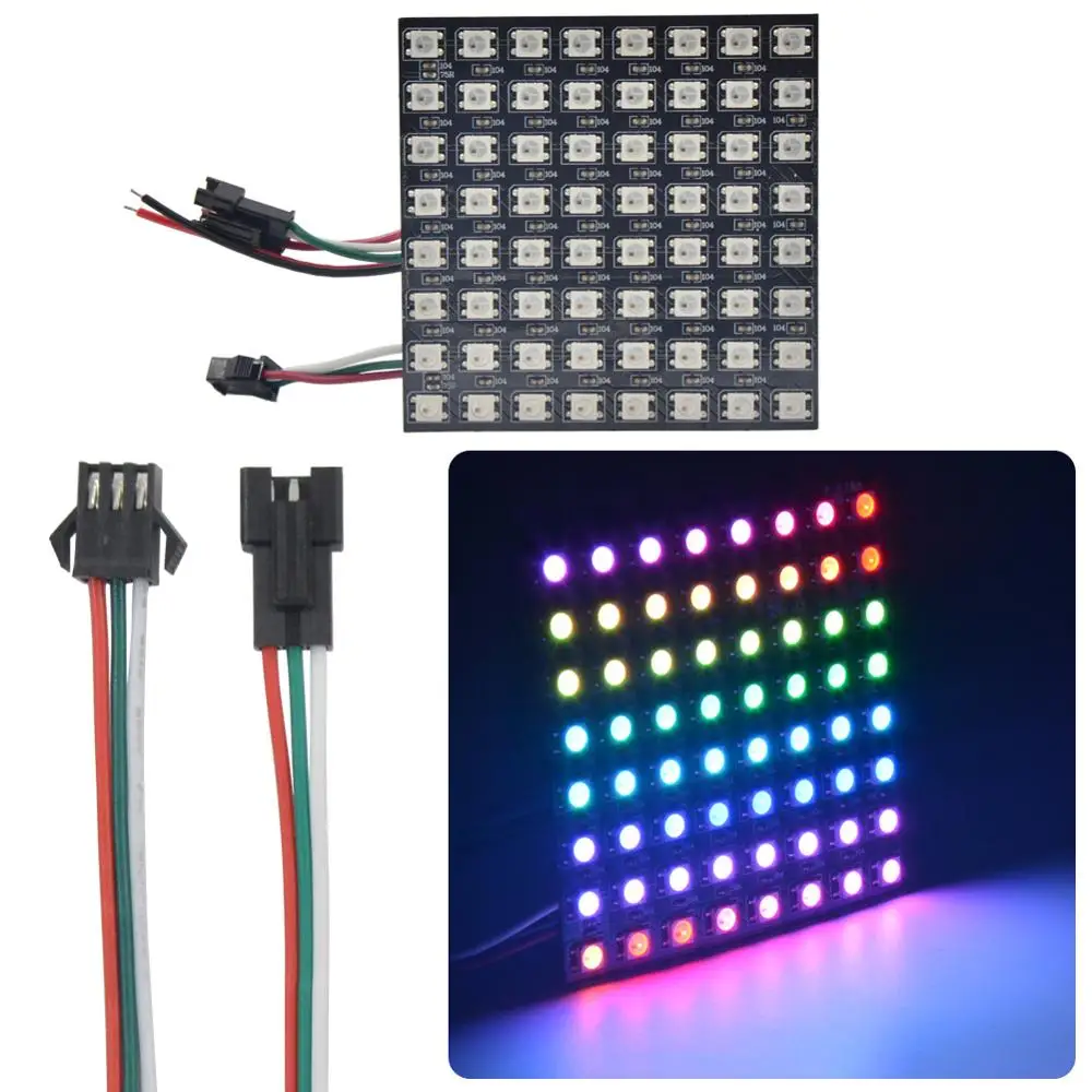 Цифровая Гибкая Светодиодная панель 8x8 16x16 8x32 пикселей SK6812 WS2812B RGB Матрица