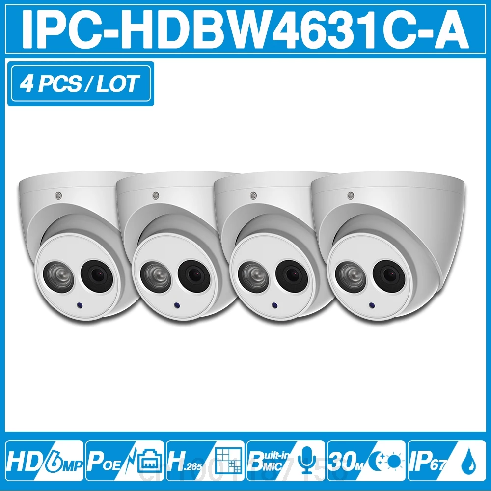 DH 6MP ip камера IPC HDW4631C A Обновление от HDW4431C POE сетевые мини куполообразная