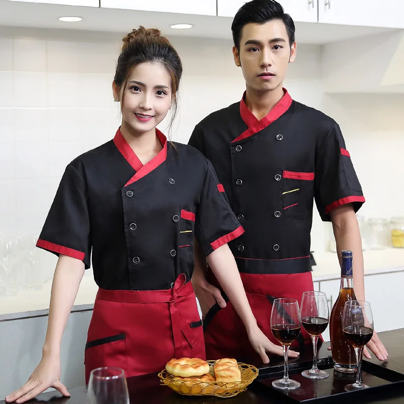 

Summer Hotel Chef Wear Short Sleeved Men and Women Chef Jacjet Adult Work Clothing Baker's Wear Short Sleeved B-5975