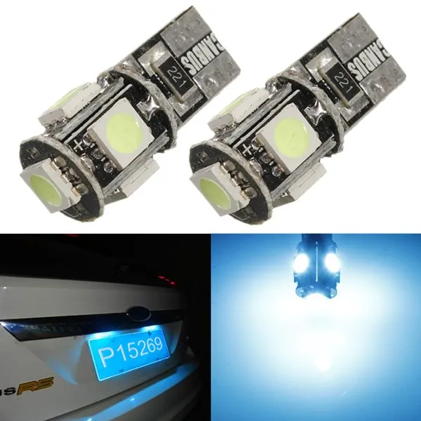 10x T10 501 194 168 W5W Canbus без ошибок 5050 светодиодный 5 SMD Синий Авто боковой Клин