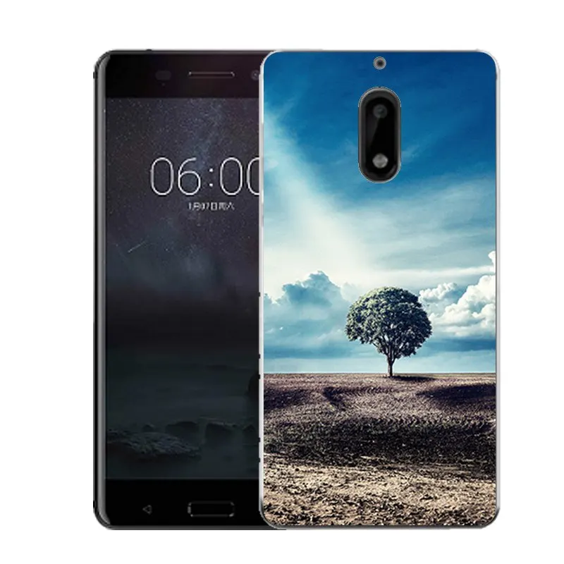 QMSWEI Soft TPU Phone Case For nokia3 nokia5 nokia6 nokia8 N540 N535 Clear View Tree Sky Cloud Printed Back Cover Free Shipping |