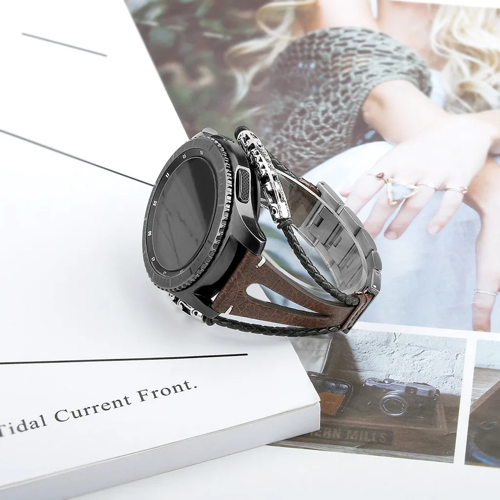 Кожаный ремешок Ouhaobin сменный браслет ручной работы для Samsung Galaxy Watch 46 мм/Samsung Gear S3