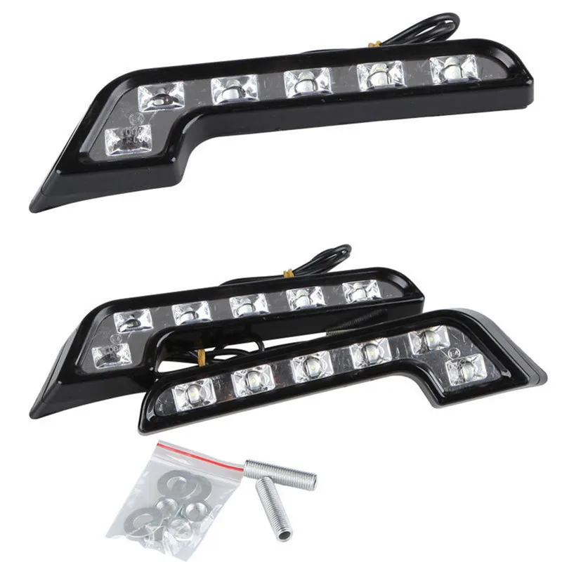 

2Pcs 6LED Super White Low Consumption Ultra Long Lifespan Car Driving Lamp Fog 12V DRL Daytime Running Bright Light#264520