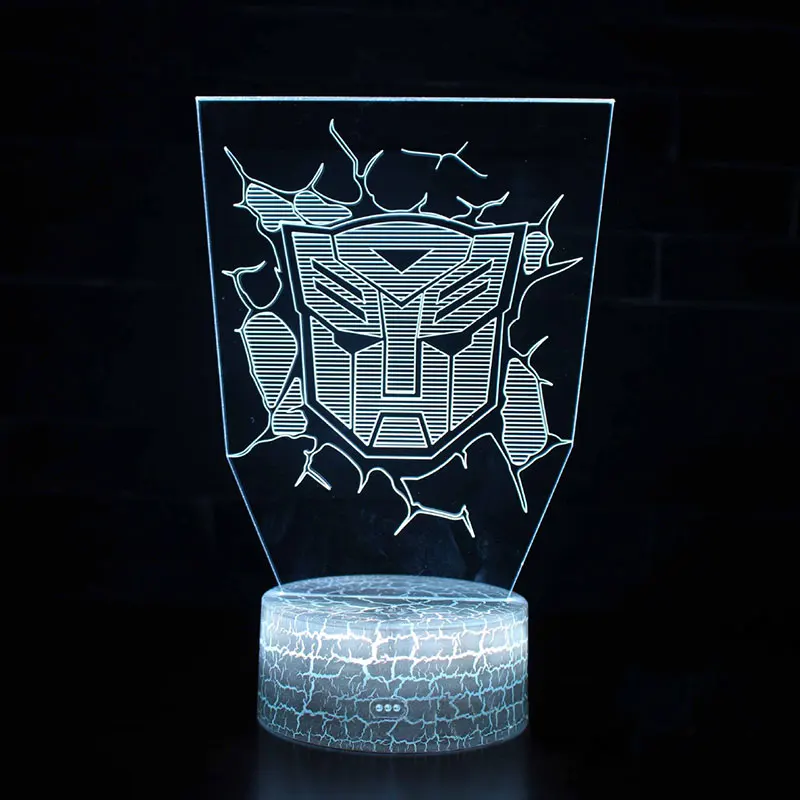 Классический дизайн трансформер маска тема 3D лампа светодиодный ночсветильник 7