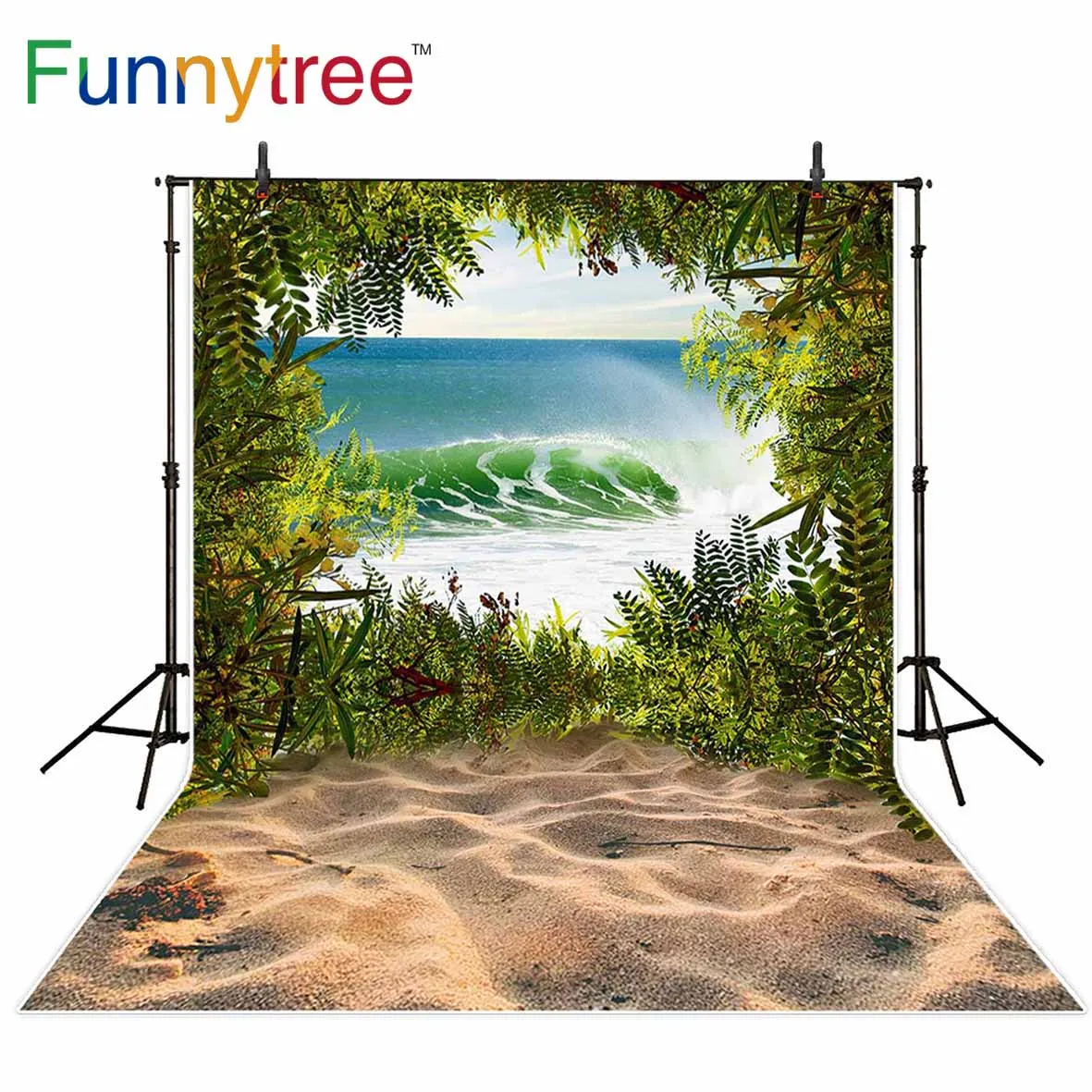 

Фотофон Funnytree для фотостудии пляж море листья Весна природа Профессиональный фон для фотосъемки реквизит для фотосъемки