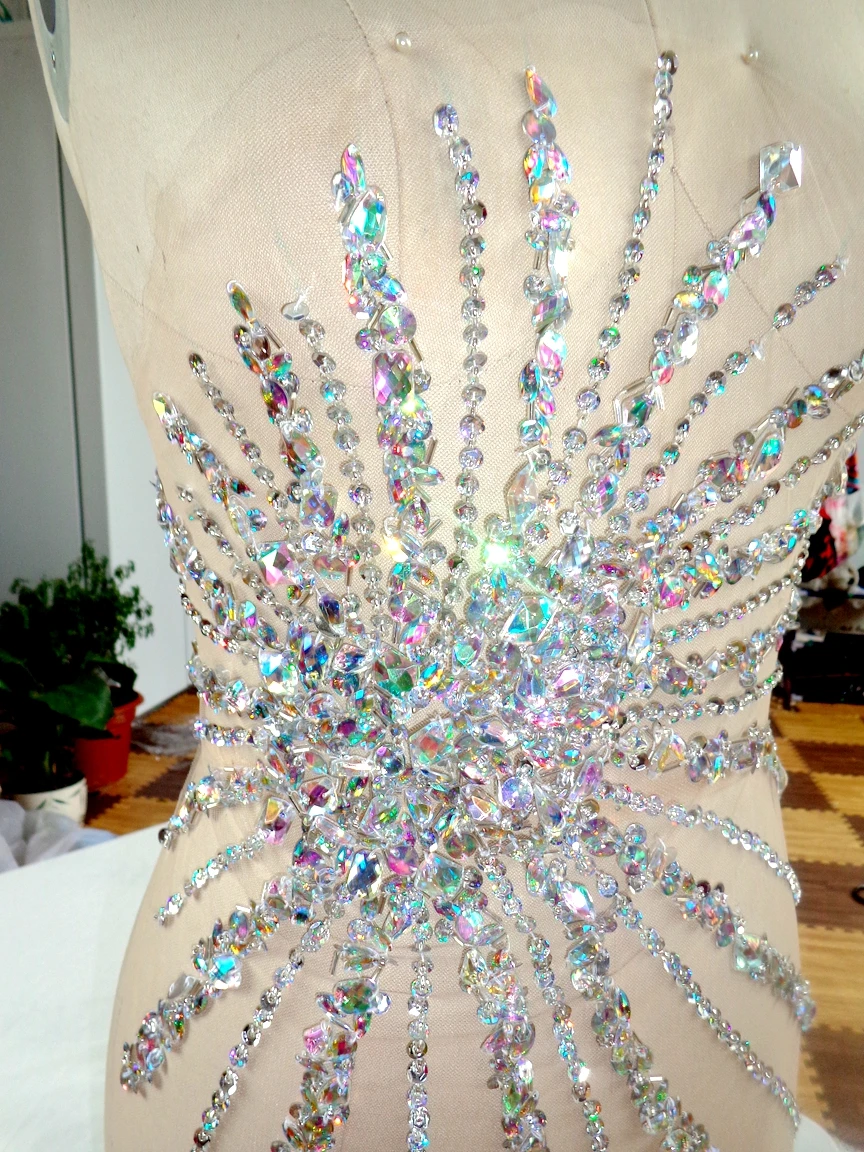 Прозрачные стразы A93 для шитья ручной работы 72 х41 см|sew on rhinestone applique|sew crystal patchessew