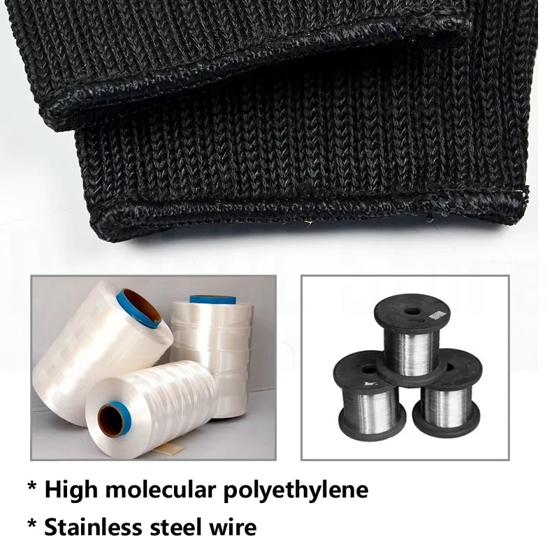 

100 Pairs Safety Stab Proof Anti-cut Gloves Level 5 Protection Cut Resistant Work Gloves Safe Workplace Home Kitchen Steel Wire