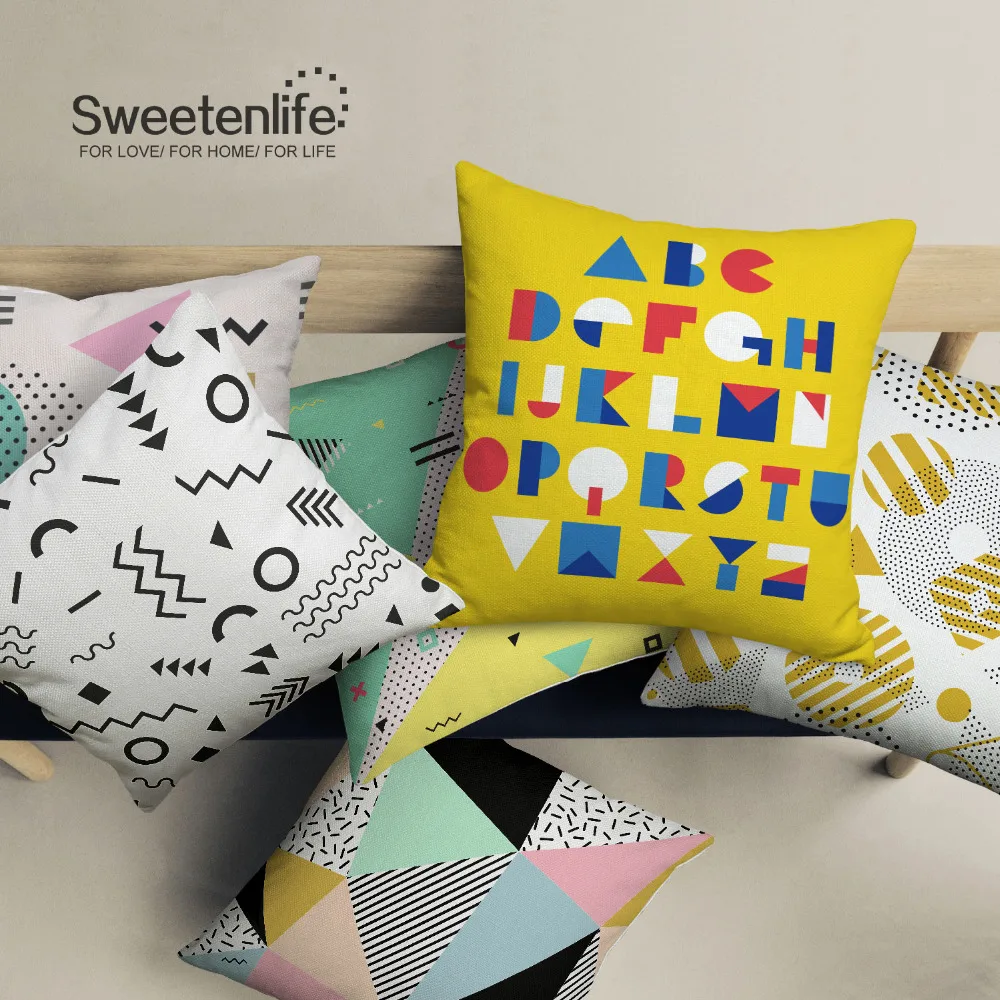 

Наволочка для подушки Sweetenlife с геометрическим рисунком, 2018, 50x50, 60x60 см