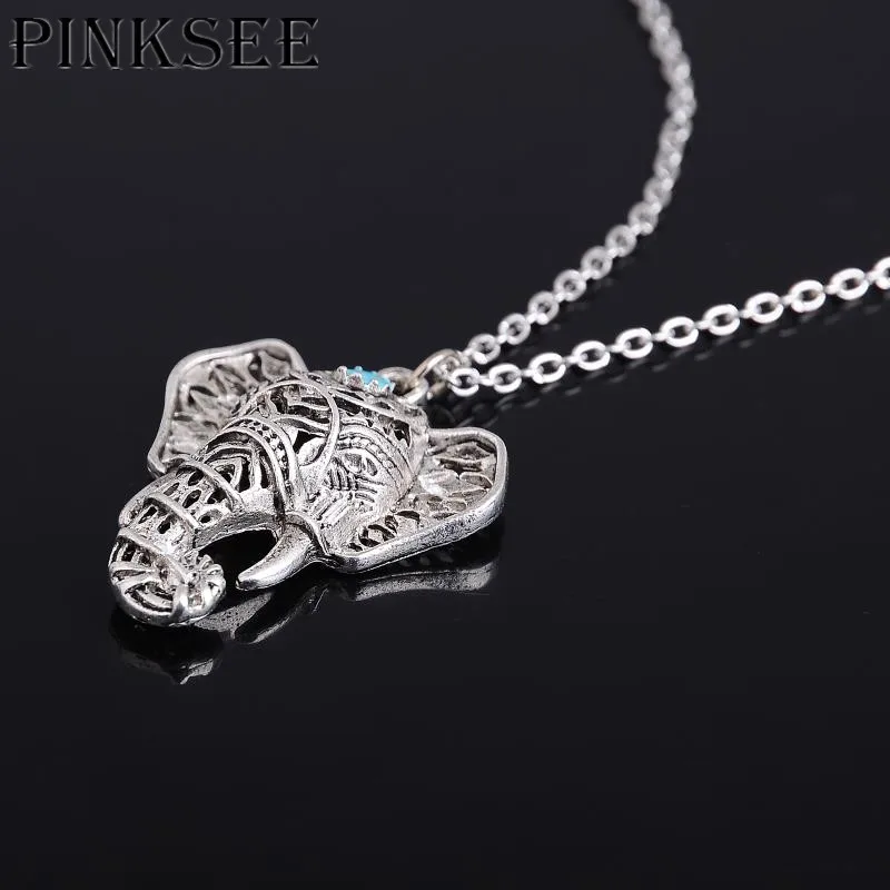 PINKSEE богемные винтажные античные серебряные ожерелья с подвесками натуральным