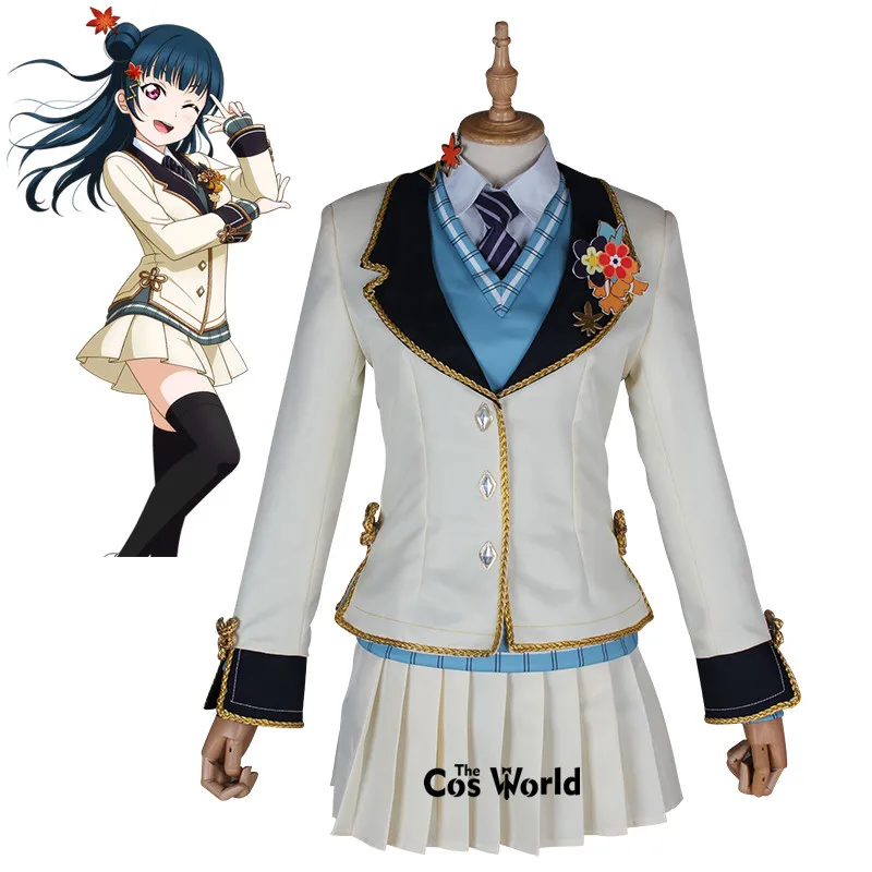 Школьная форма Love Live Sunshine Aqours Tsushima Yoshiko с красным Кленовым листом рубашка жилет