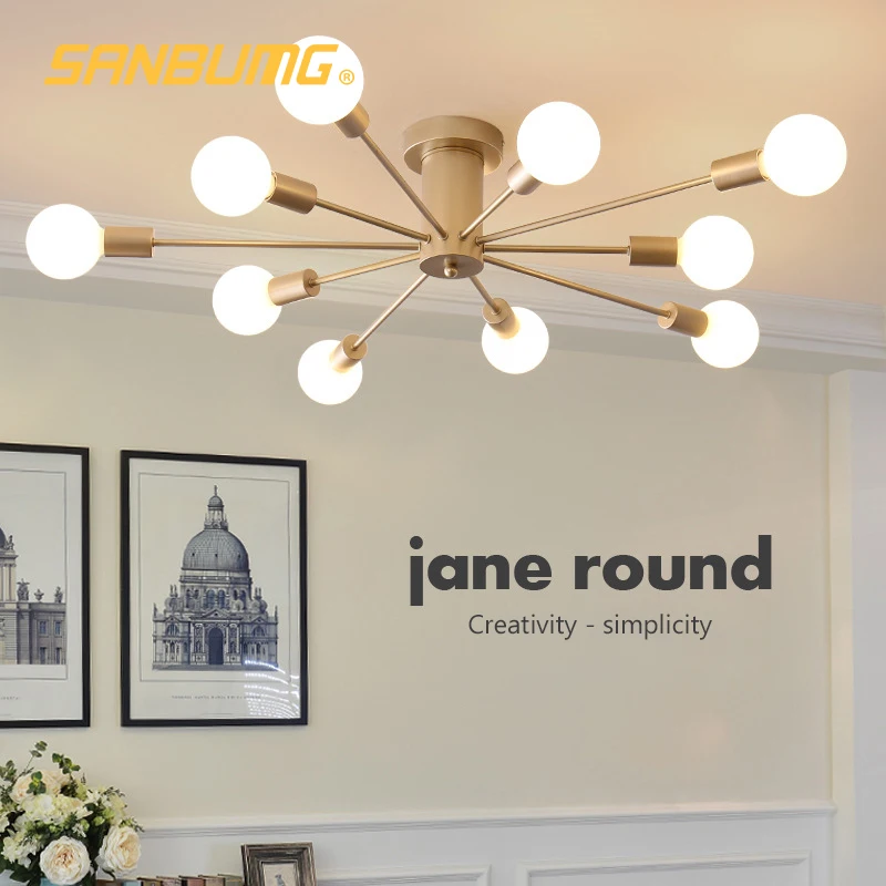 SANBUGM скандинавские современные канделябры из кованого железа Позолоченные