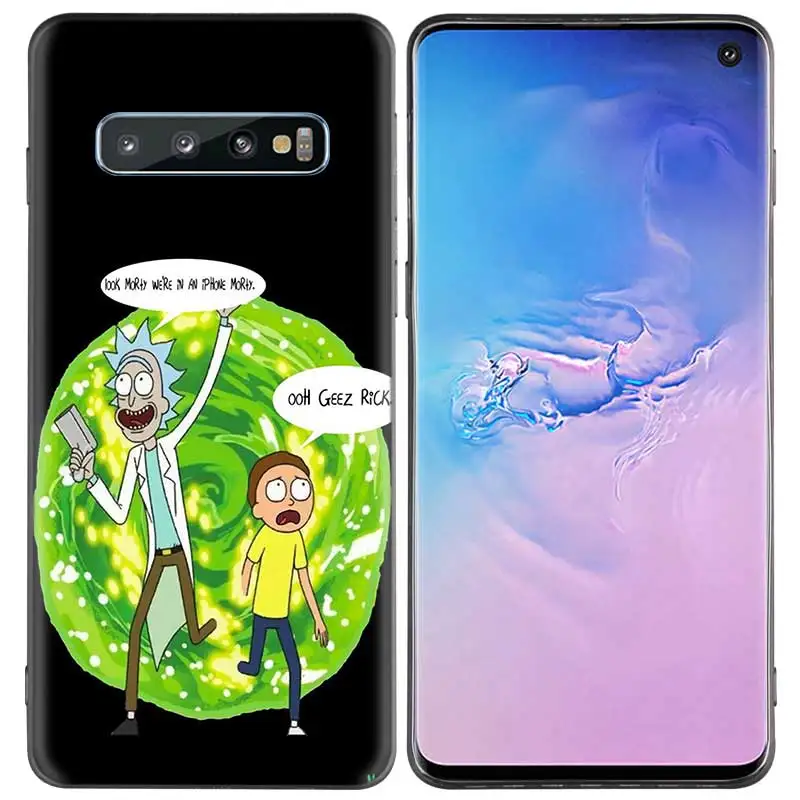 A003 Черный силиконовый чехол Рик и Морти для samsung Galaxy M20 S10e S10 S9 M10 S8 Plus 5G S7 S6 Edge M40 M30 мультяшный мягкий чехол - Цвет: A003