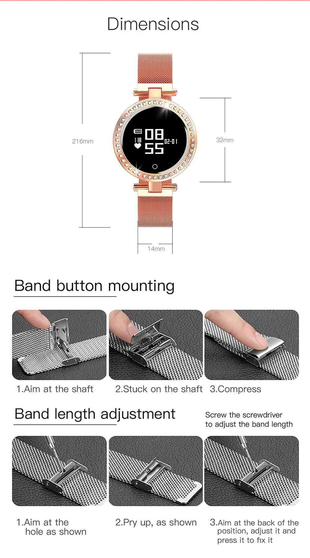 Смарт-часы Microwear X10 для женщин, фитнес-браслет, трекер IP68, водонепроницаемый, Bluetooth, 4,0, монитор сердечного ритма, шагомер, умные часы