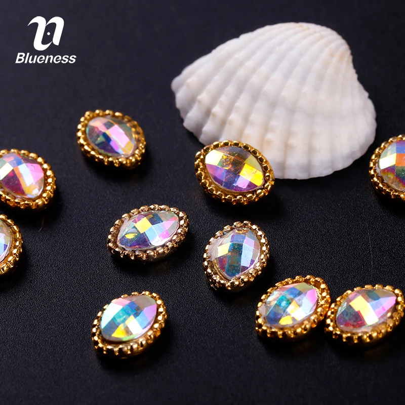 Аксессуары для ногтей Blueness 10 шт./лот 3D дизайн ювелирных изделий блестящие металлы