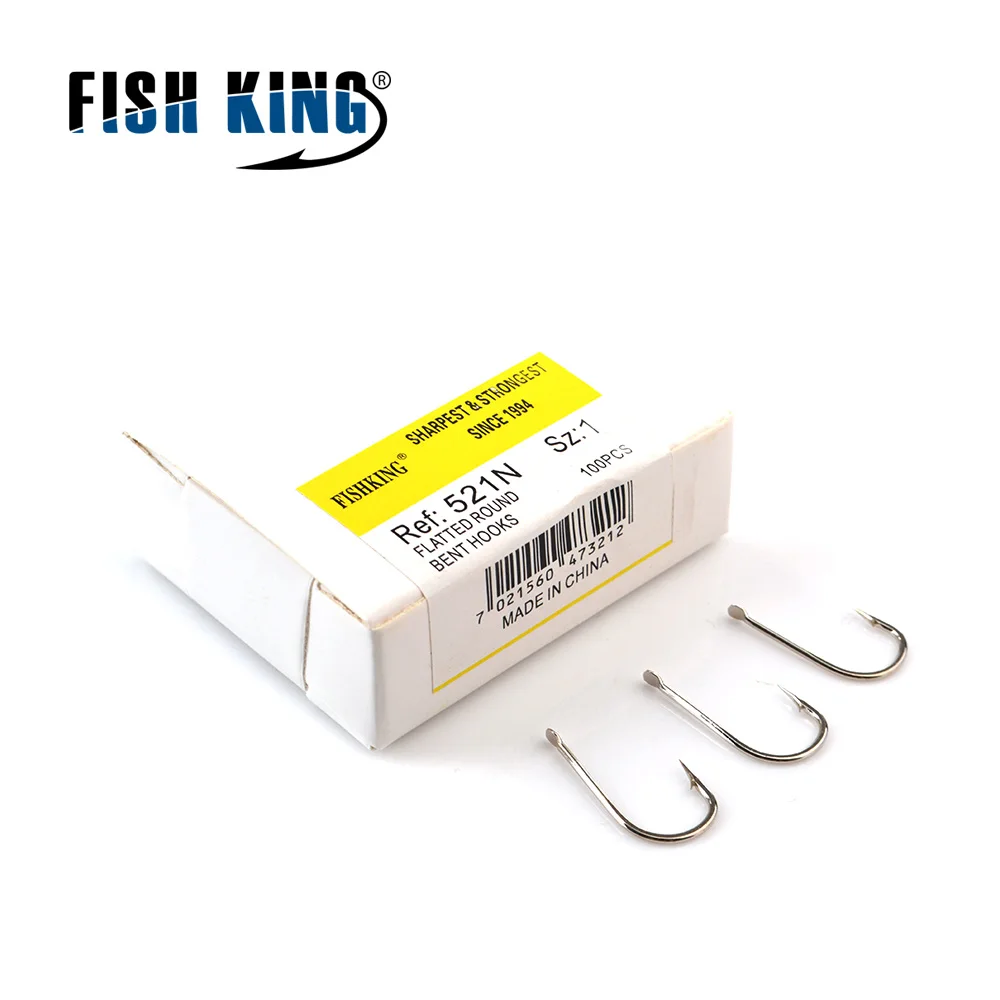 FISH KING 100 шт./лот рыболовный крючок из высокоуглеродистой стали 515N 1 # 10 короткие
