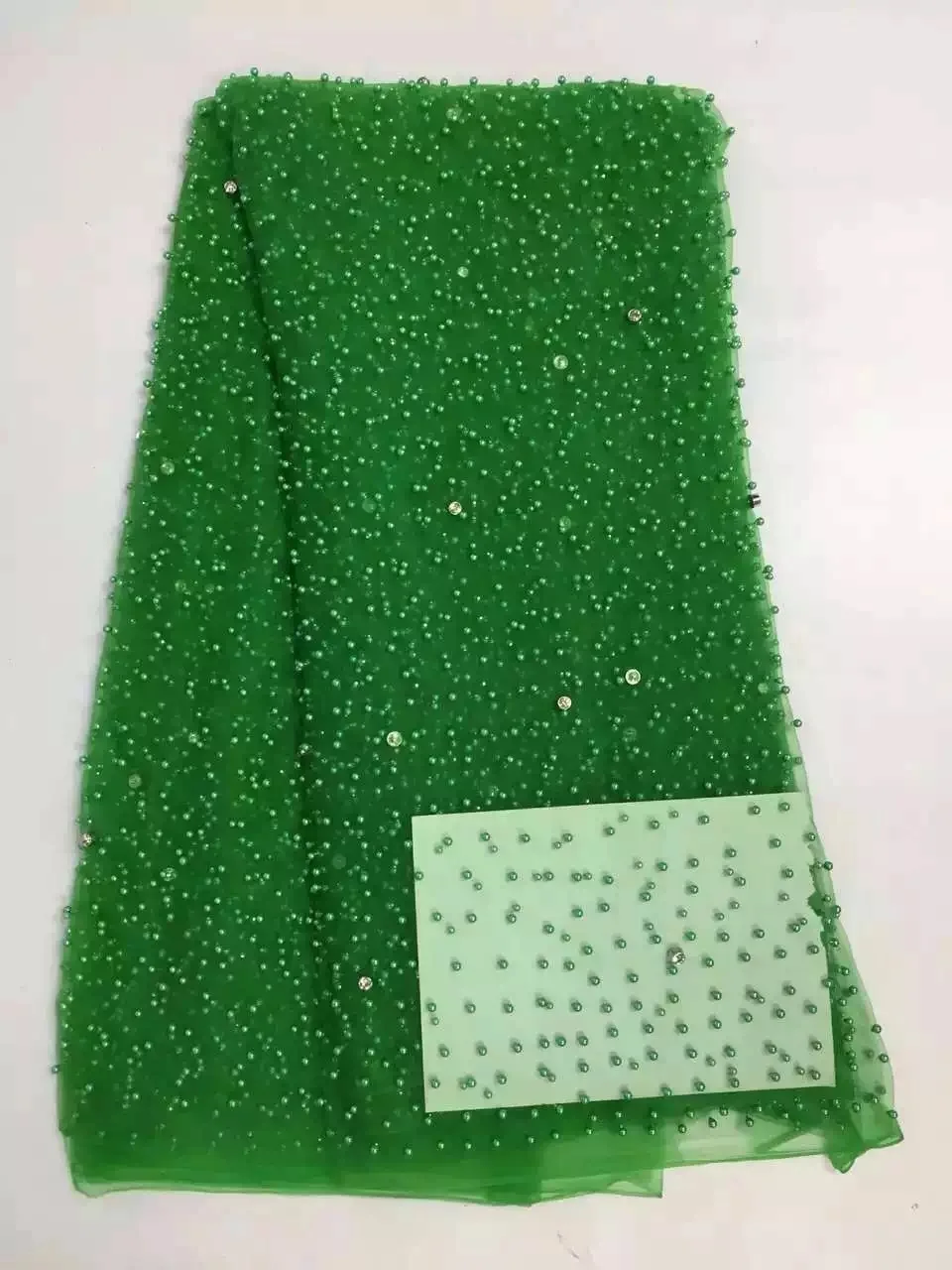 

French Net Lace Fabric 2017 Latest african guipure lace fabric with stones mesh tulle yellow cord Beaded lace fabric KRA849