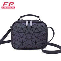 new women handbags geometric purse holographic handbag luminous satchel crossbody wallet clutch totes bags for women camera bag